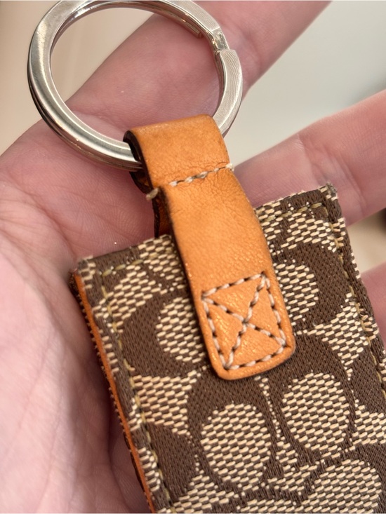 COACH Vintage Picture Frame Bag Charm In Signature Canvas
